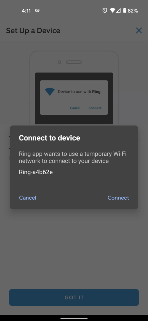 ring app temporary wifi